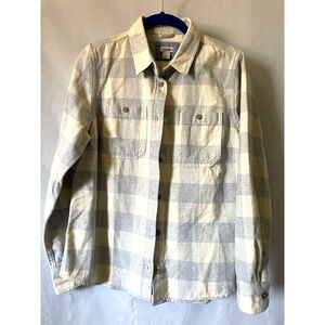 LL Bean Shirt Women's S Light Plaid Flannel Button Up Casual 100% cotton